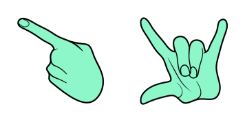 Green Hand Rock On Animated