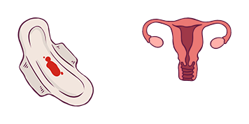 Women’s Pad & Reproductive System Animated cute cursor