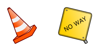 Traffic Cone & No Way Sign Animated
