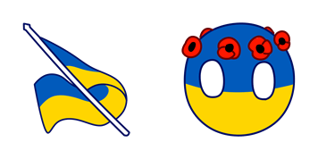 Ukraineball & Ukrainian Flag