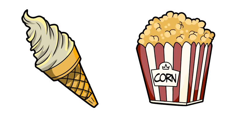 Ice cream and popcorn