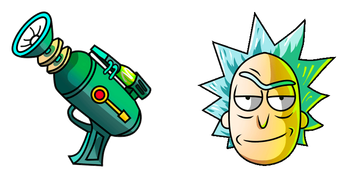 Rick Sanchez and Laser Gun Cursor Pack