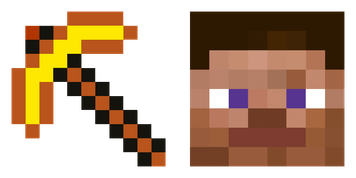 Golden Pickaxe and Steve Cursor Pack