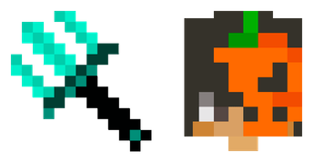 Pack de curseurs Minecraft: Trident and zombie pumpkin