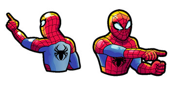 Spiderman pointing to Spiderman Cursor Pack