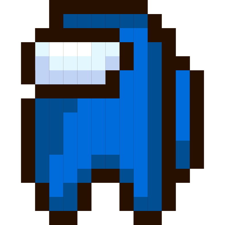 Among Us Blue Character Pixel hand cursor