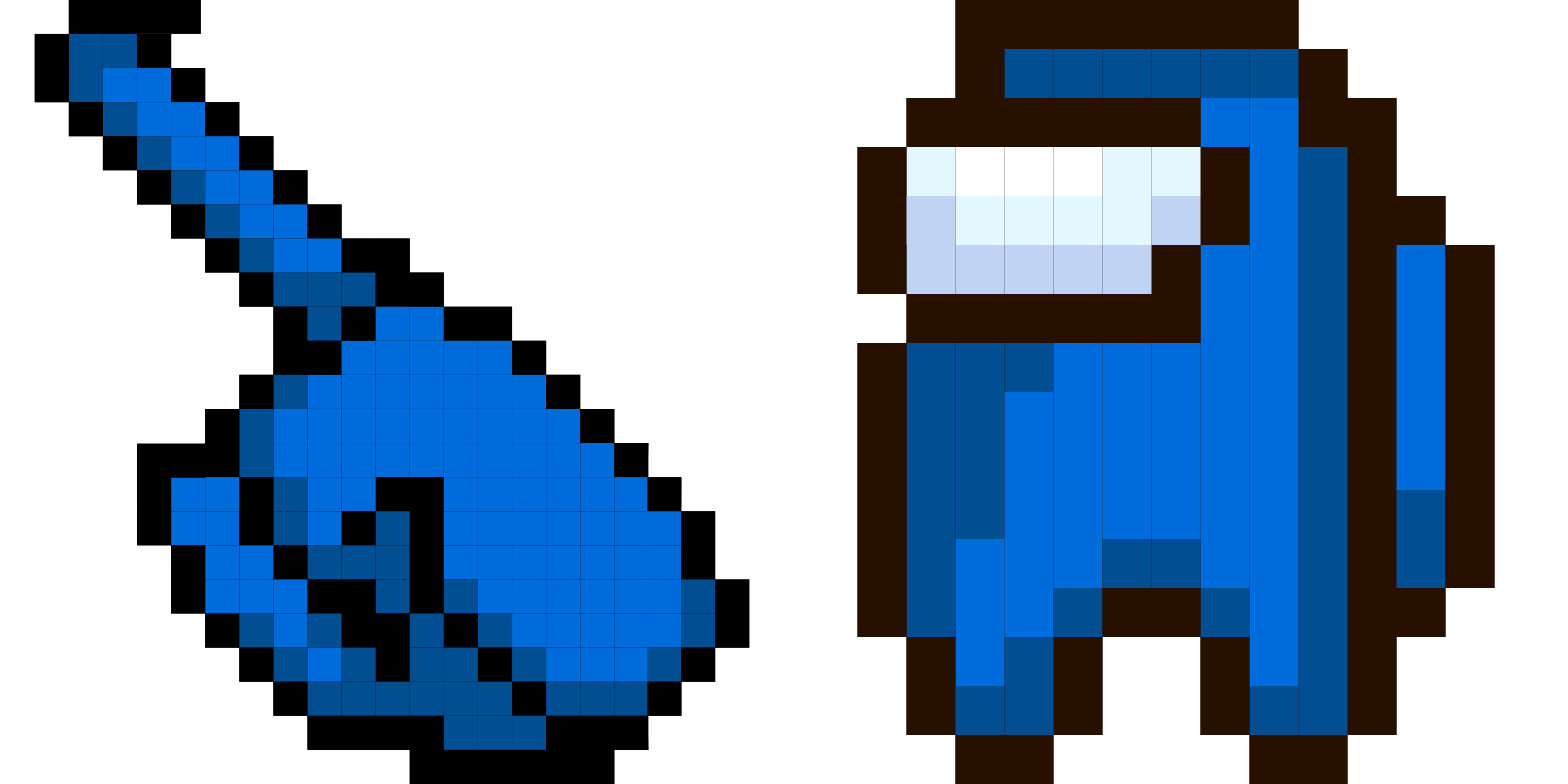 Among Us Blue Character Pixel