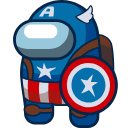 Among Us Captain America Character hand cursor