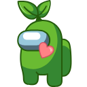 Green Character With Green Leaf hand cursor