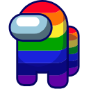 Among Us Rainbow Character hand cursor