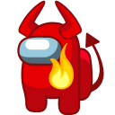 Red with Devil Horns Character hand cursor