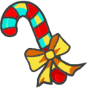 Caramel cane and Christmas sock arrow cursor