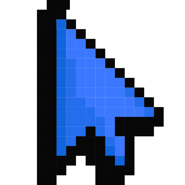 Default Blue Pixel arrow cursor