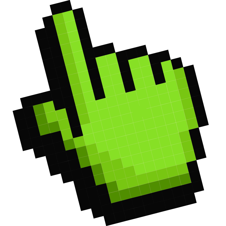 Default Green Pixel hand cursor