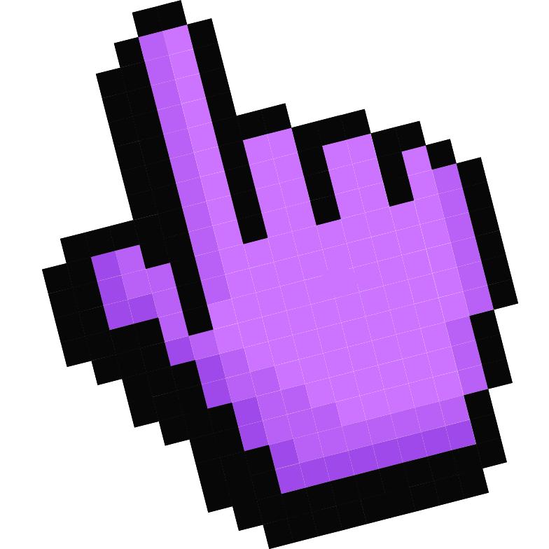 Default Purple Pixel hand cursor