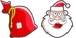 Gift bag and Santa Claus
