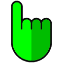 Green arrow hand cursor