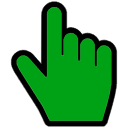 Green hand cursor