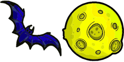 Halloween bat and moon
