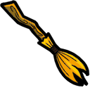 Halloween broom and pumpkin arrow cursor