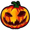 Halloween broom and pumpkin hand cursor