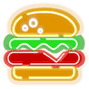 Hot dog and hamburger hand cursor