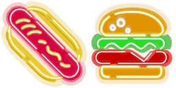 Hot dog and hamburger