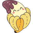 Kawaii Banana with Strawberries hand cursor