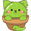 Kawaii Cactus Cat arrow cursor