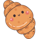 Kawaii Coffee and Croissant hand cursor