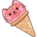 Kawaii Donut and Ice Cream hand cursor