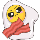 Kawaii Fried Egg with Bacon arrow cursor