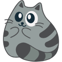 Kawaii Grey Cat arrow cursor