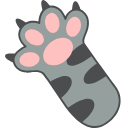 Kawaii Grey Cat hand cursor