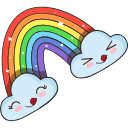 Kawaii Unicorn and Rainbow hand cursor