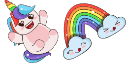 Kawaii Unicorn and Rainbow