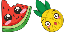 Kawaii Watermelon and Pineapple