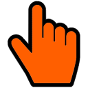 Orange hand cursor