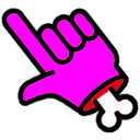 Pink hand arrow cursor