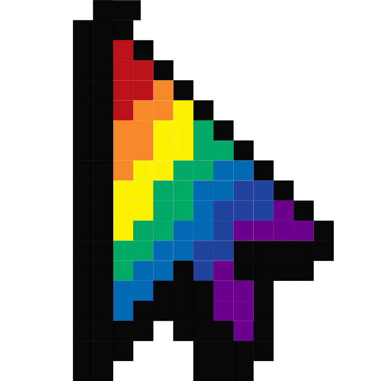 Rainbow arrow cursor