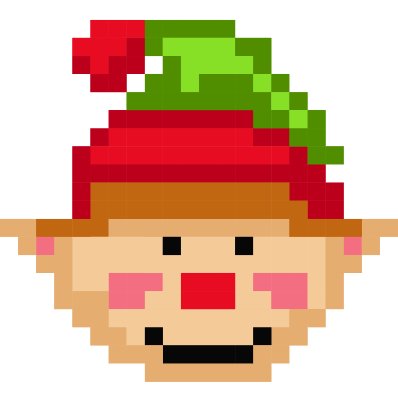 Santa Claus Pixel hand cursor