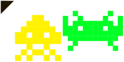 Space Invaders Yellow and Green