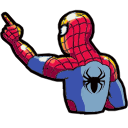 Spiderman pointing to Spiderman arrow cursor