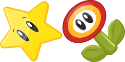Super Star and Fire Flower