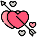 Pink Valentine Day arrow cursor