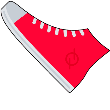 Sneakers and a backpack arrow cursor