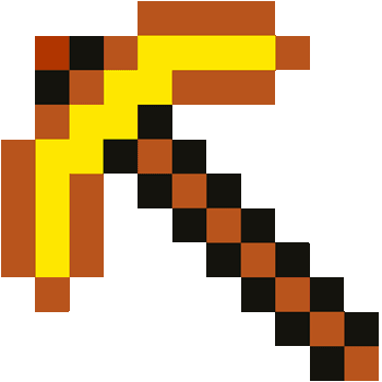 Golden Pickaxe and Steve arrow cursor