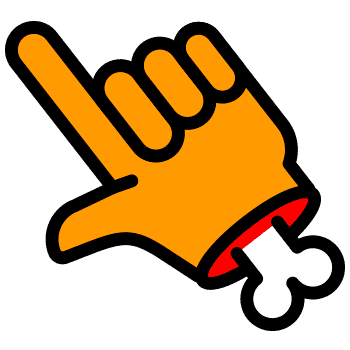 Orange hand arrow cursor