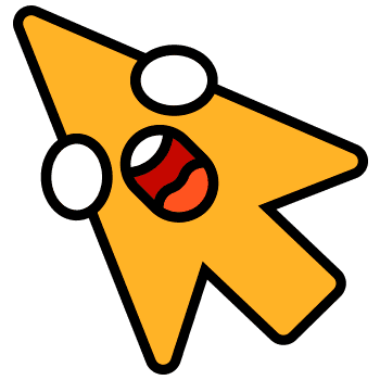 Shocked arrow cursor