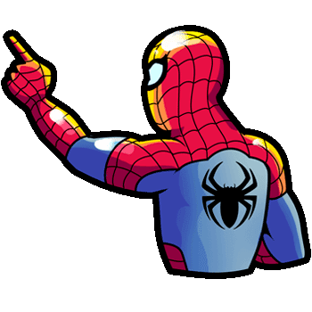 Spiderman pointing to Spiderman arrow cursor